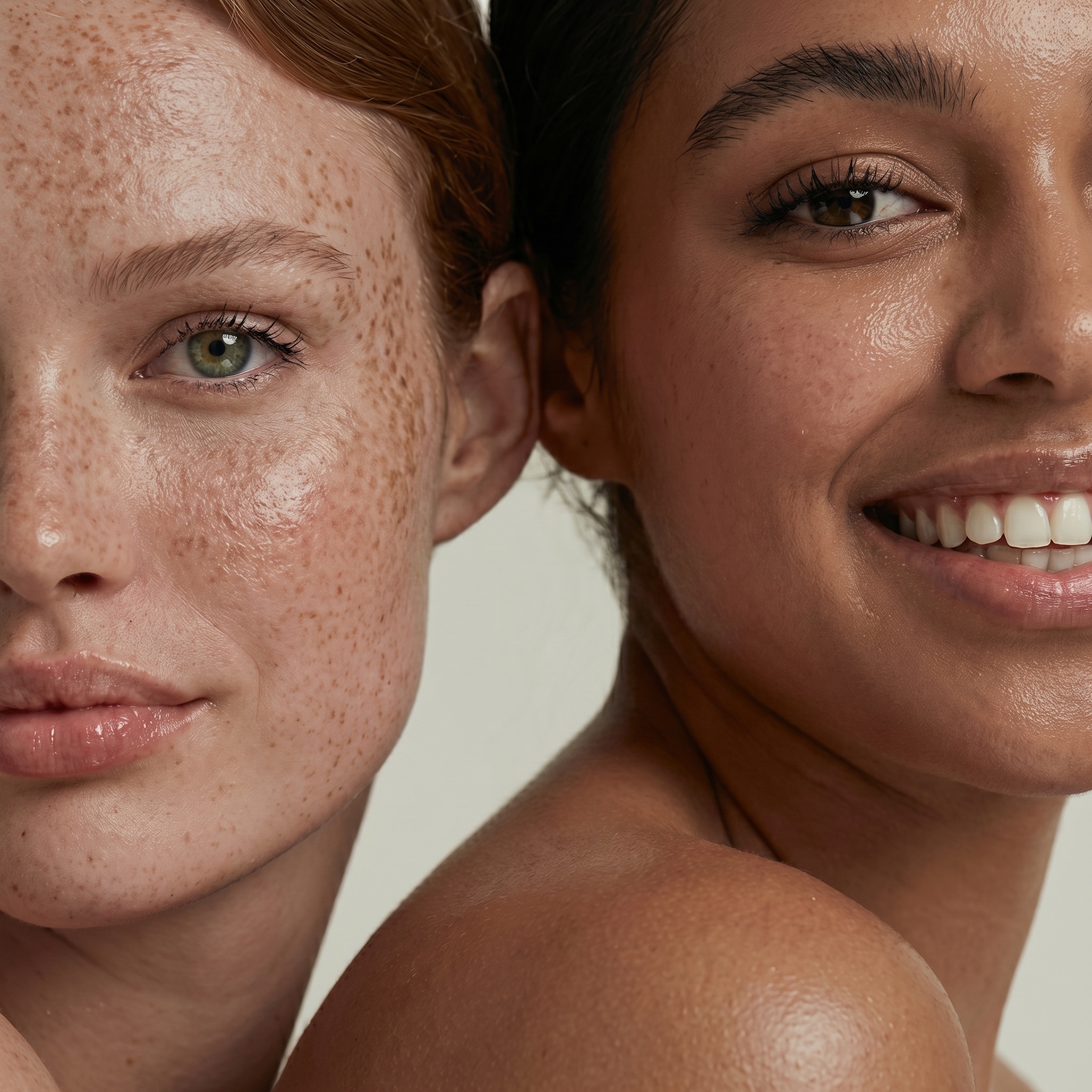 Duas mulheres com peles luminosas e hidratadas após ritual Apsela